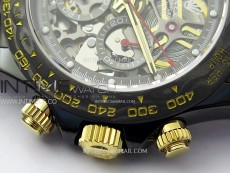 Daytona PVD Ceramic Bezel GETF Best Edition Skeleton Red Dial on Red Rubber Strap SA4130