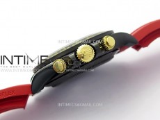 Daytona PVD Ceramic Bezel GETF Best Edition Skeleton Red Dial on Red Rubber Strap SA4130