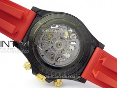 Daytona PVD Ceramic Bezel GETF Best Edition Skeleton Red Dial on Red Rubber Strap SA4130