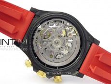 Daytona PVD Ceramic Bezel GETF Best Edition Skeleton Red Dial on Red Rubber Strap SA4130