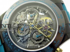 Daytona PVD Ceramic Bezel GETF Best Edition Skeleton Cyan Dial on Cyan Rubber Strap SA4130