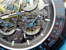 Daytona PVD Ceramic Bezel GETF Best Edition Skeleton Cyan Dial on Cyan Rubber Strap SA4130
