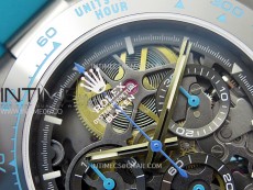 Daytona PVD Ceramic Bezel GETF Best Edition Skeleton Cyan Dial on Cyan Rubber Strap SA4130