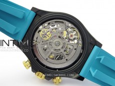 Daytona PVD Ceramic Bezel GETF Best Edition Skeleton Cyan Dial on Cyan Rubber Strap SA4130