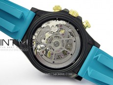 Daytona PVD Ceramic Bezel GETF Best Edition Skeleton Cyan Dial on Cyan Rubber Strap SA4130