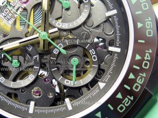 Daytona PVD Ceramic Bezel GETF Best Edition Skeleton Green Dial on Green Rubber Strap SA4130