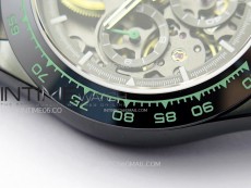 Daytona PVD Ceramic Bezel GETF Best Edition Skeleton Green Dial on Green Rubber Strap SA4130