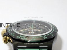 Daytona PVD Ceramic Bezel GETF Best Edition Skeleton Green Dial on Green Rubber Strap SA4130