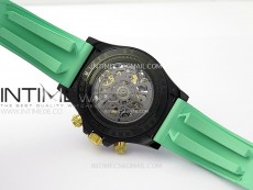 Daytona PVD Ceramic Bezel GETF Best Edition Skeleton Green Dial on Green Rubber Strap SA4130