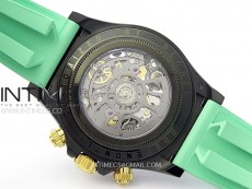 Daytona PVD Ceramic Bezel GETF Best Edition Skeleton Green Dial on Green Rubber Strap SA4130