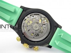 Daytona PVD Ceramic Bezel GETF Best Edition Skeleton Green Dial on Green Rubber Strap SA4130