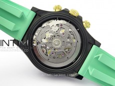 Daytona PVD Ceramic Bezel GETF Best Edition Skeleton Green Dial on Green Rubber Strap SA4130