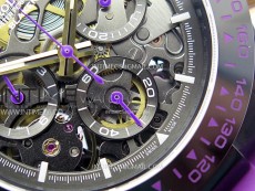 Daytona PVD Ceramic Bezel GETF Best Edition Skeleton Purple Dial on Purple Rubber Strap SA4130