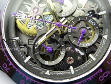 Daytona PVD Ceramic Bezel GETF Best Edition Skeleton Purple Dial on Purple Rubber Strap SA4130