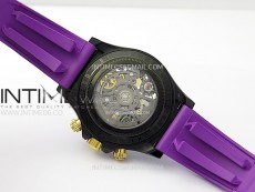 Daytona PVD Ceramic Bezel GETF Best Edition Skeleton Purple Dial on Purple Rubber Strap SA4130