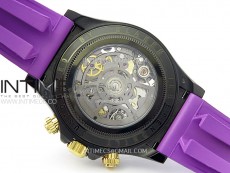 Daytona PVD Ceramic Bezel GETF Best Edition Skeleton Purple Dial on Purple Rubber Strap SA4130