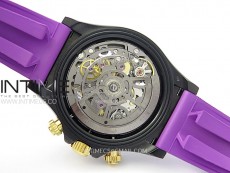 Daytona PVD Ceramic Bezel GETF Best Edition Skeleton Purple Dial on Purple Rubber Strap SA4130