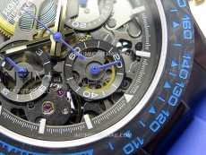 Daytona PVD Ceramic Bezel GETF Best Edition Skeleton Blue Dial on Blue Rubber Strap SA4130