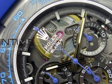 Daytona PVD Ceramic Bezel GETF Best Edition Skeleton Blue Dial on Blue Rubber Strap SA4130