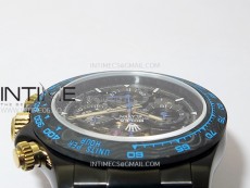 Daytona PVD Ceramic Bezel GETF Best Edition Skeleton Blue Dial on Blue Rubber Strap SA4130