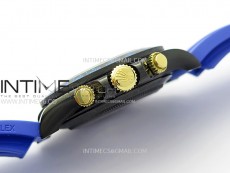 Daytona PVD Ceramic Bezel GETF Best Edition Skeleton Blue Dial on Blue Rubber Strap SA4130