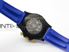 Daytona PVD Ceramic Bezel GETF Best Edition Skeleton Blue Dial on Blue Rubber Strap SA4130