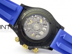 Daytona PVD Ceramic Bezel GETF Best Edition Skeleton Blue Dial on Blue Rubber Strap SA4130