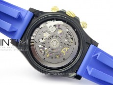 Daytona PVD Ceramic Bezel GETF Best Edition Skeleton Blue Dial on Blue Rubber Strap SA4130