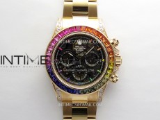 Daytona RG Rainbow Bezel GETF Best Edition Skeleton Dial on RG Bracelet SA4130