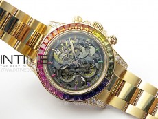 Daytona RG Rainbow Bezel GETF Best Edition Skeleton Dial on RG Bracelet SA4130