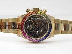 Daytona RG Rainbow Bezel GETF Best Edition Skeleton Dial on RG Bracelet SA4130