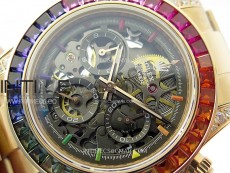 Daytona RG Rainbow Bezel GETF Best Edition Skeleton Dial on RG Bracelet SA4130