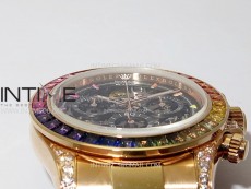Daytona RG Rainbow Bezel GETF Best Edition Skeleton Dial on RG Bracelet SA4130