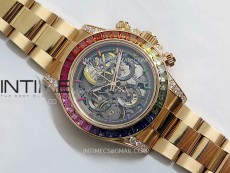 Daytona RG Rainbow Bezel GETF Best Edition Skeleton Dial on RG Bracelet SA4130