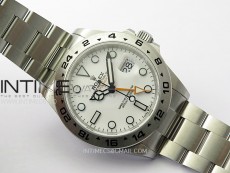 Explorer II 42mm 226570 Black 904L SS V2 GMF 1:1 Best Edition White Dial on Bracelet Super Clone SH3285 (Correct Hand Stack)