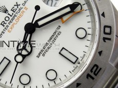 Explorer II 42mm 226570 Black 904L SS V2 GMF 1:1 Best Edition White Dial on Bracelet Super Clone SH3285 (Correct Hand Stack)