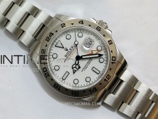 Explorer II 42mm 226570 Black 904L SS V2 GMF 1:1 Best Edition White Dial on Bracelet Super Clone SH3285 (Correct Hand Stack)