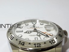 Explorer II 42mm 226570 Black 904L SS V2 GMF 1:1 Best Edition White Dial on Bracelet Super Clone SH3285 (Correct Hand Stack)