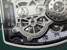 RM021-02 Real Tourbillon Black Carbon RMF Best Edition Skeleton Dial on Orange Rubber Strap