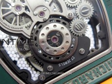 RM021-02 Real Tourbillon Black Carbon RMF Best Edition Skeleton Dial on Orange Rubber Strap