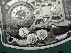 RM021-02 Real Tourbillon Black Carbon RMF Best Edition Skeleton Dial on Orange Rubber Strap