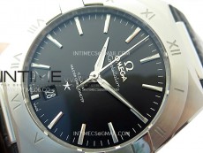 Constellation 39mm SS VSF 1:1 Best Edition Black Textured Dial on Black Leather Strap A8800