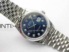 DateJust 36 SS 126234 VSF 1:1 Best Edition 904L Steel Blue Fluted Dial Diamonds Markers on Jubilee Bracelet VS3235