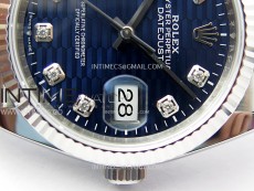 DateJust 36 SS 126234 VSF 1:1 Best Edition 904L Steel Blue Fluted Dial Diamonds Markers on Jubilee Bracelet VS3235