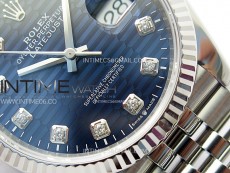 DateJust 36 SS 126234 VSF 1:1 Best Edition 904L Steel Blue Fluted Dial Diamonds Markers on Jubilee Bracelet VS3235