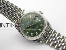 DateJust 36 SS 126234 VSF 1:1 Best Edition 904L Steel Green Leaf Dial Diamonds Markers on Jubilee Bracelet VS3235