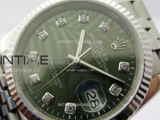 DateJust 36 SS 126234 VSF 1:1 Best Edition 904L Steel Green Leaf Dial Diamonds Markers on Jubilee Bracelet VS3235