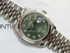 DateJust 36 SS 126234 VSF 1:1 Best Edition 904L Steel Green Leaf Dial Diamonds Markers on Jubilee Bracelet VS3235