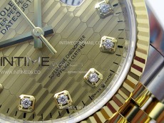 DateJust 36 SS 126233 904L SS/YG VSF 1:1 Best Edition Gold Fluted Dial Diamonds Markers on Jubilee Bracelet VS3235