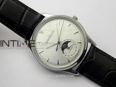 Master Ultra Thin Moon 1368420 SS ZF 1:1 Best Edition White Dial on Black Leather Strap V3 SA925 Super Clone